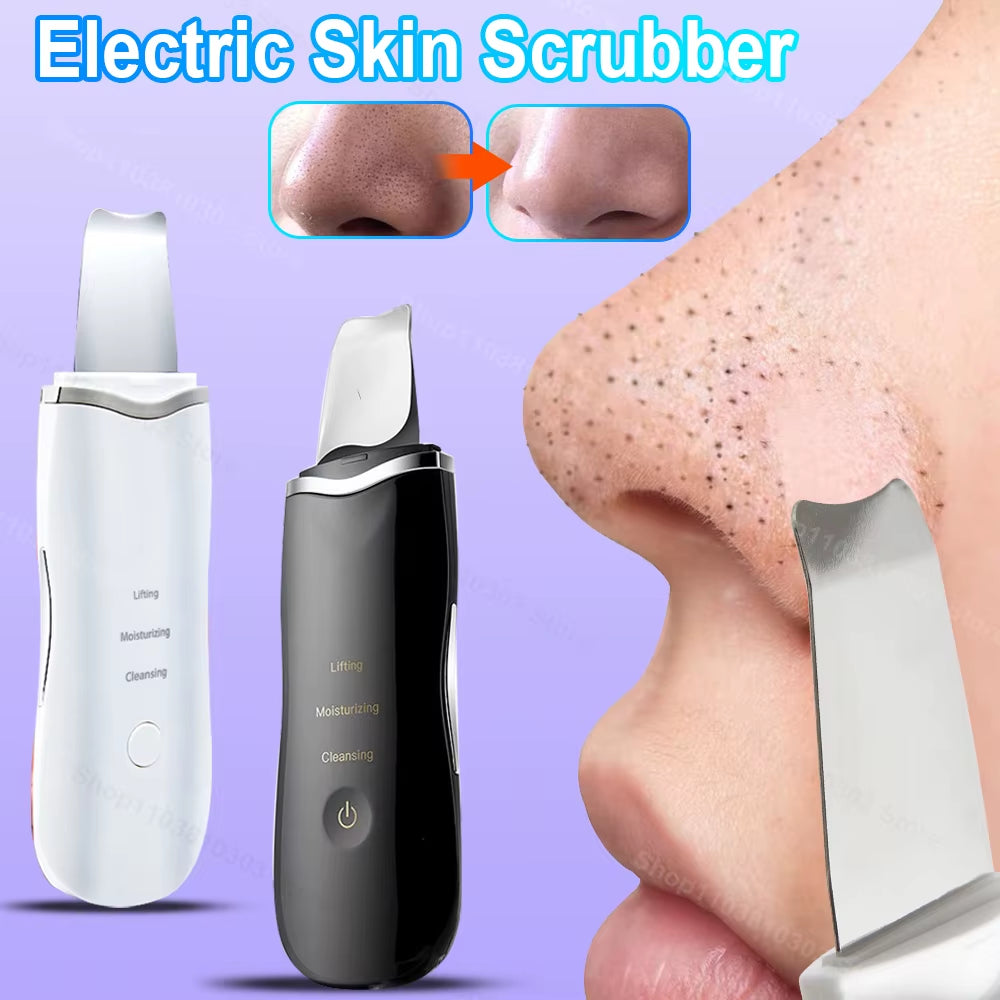 With Box Ultrasonic Skin Scrubber Vibration Face Spatula Peeling Blackhead Remover Facial Lifting Cleansing Ultrasonic Skin Care