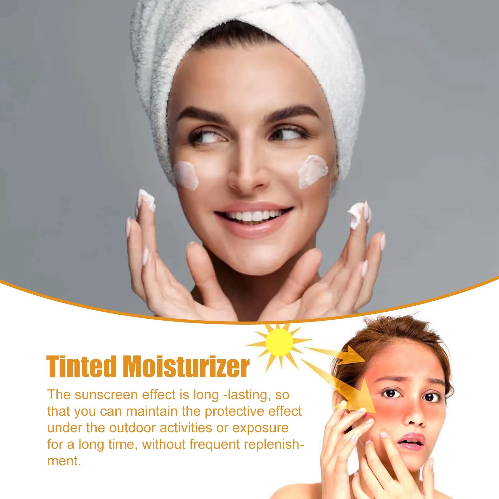 All in One Spf50 Sunscreen Brightening Foundation Cream Cover anti UV Face Moisturizer Isolation Bleaching Sunscreen Lotion 50Ml