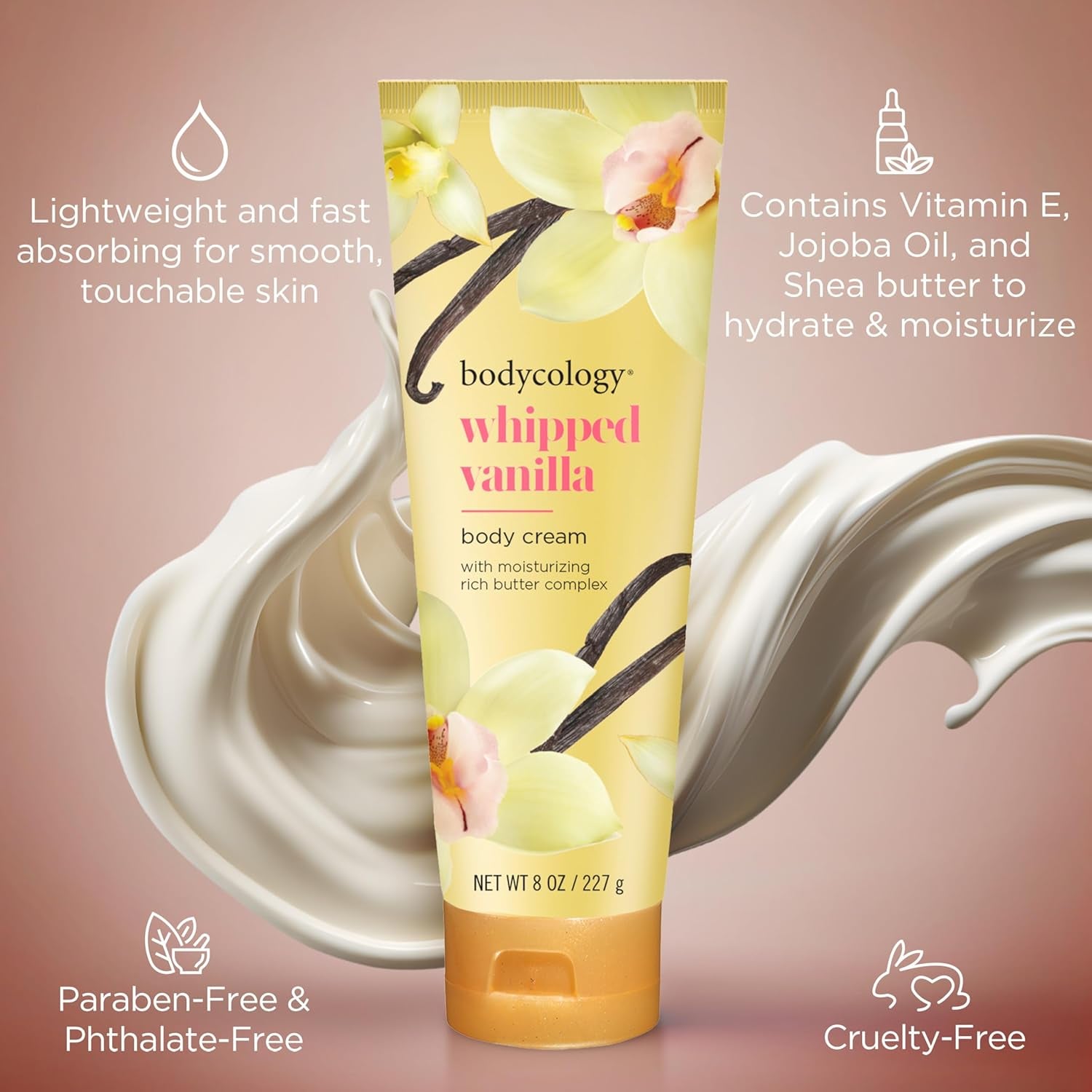 Shea Butter Body Cream, Whipped Vanilla, 8 Oz